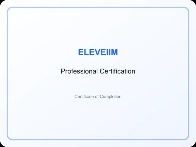 ELEVEIIM professional certification sample for job-oriented courses